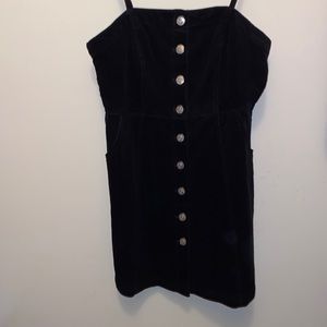 Black Button Down Corduroy Dress. Size M